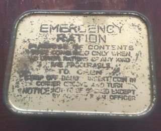 Vintage Wwii British Army Emergency Ration Tin/very