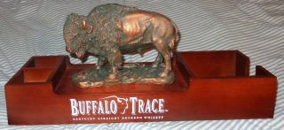 Buffalo Trace Bourbon Bar Caddy - Wood - Bronze? Buffalo.  Work Of Art.