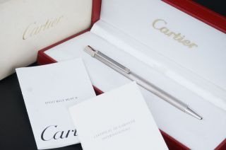 Cartier St150147 Must Silver Ballpoint Pen W/box C87