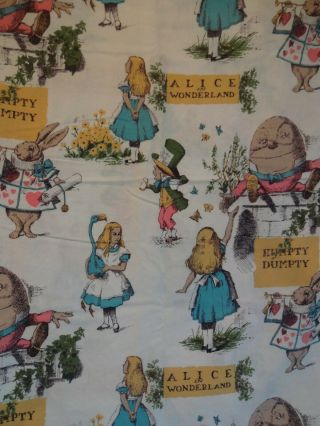 Vintage Alice In Wonderland Fabric Curtain & Humpty Dumpty 70 " X 65 "