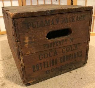 Vintage Coca Cola Wooden Crate From Pullman Package - Hinged Lid