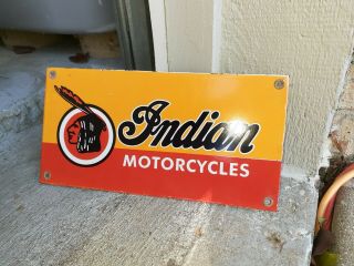 C.  1950s Vintage Indian Motorcycles Sign Ingram Richardson Stamped Cool
