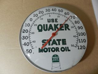 Vintage Advertising Thermometer - Quaker State Motor Oil - Vintage Service Station