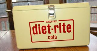 Retro Steel Body Diet - Rite Cola Yellow Cooler W/ Bottle Opener