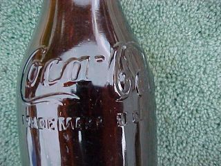 Vintage COCA COLA COKE Amber Straight Side Springfield ILL Illinois Bottle 1910 5
