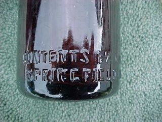 Vintage COCA COLA COKE Amber Straight Side Springfield ILL Illinois Bottle 1910 6