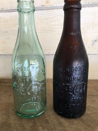 Straight Sided Coca Cola Bottles Clear And Amber Logan W.  Va