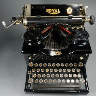 1930 Royal Model 10 Typewriter W/beveled Glass Sides Ribbon X - 136980