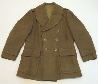 Ww2 U.  S.  Army Short Wool Mackinaw Coat 40 Long 1940 Wwii