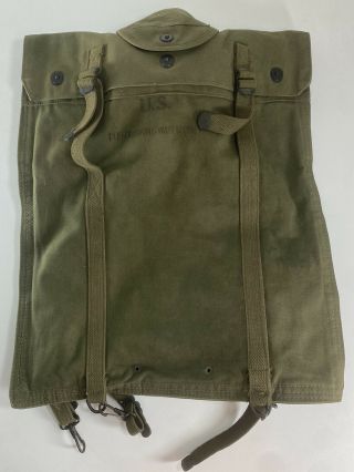 Ww2 U.  S.  Army Canvas Water Carrying Bag 5 Gallons Complete 1945 Back Pack