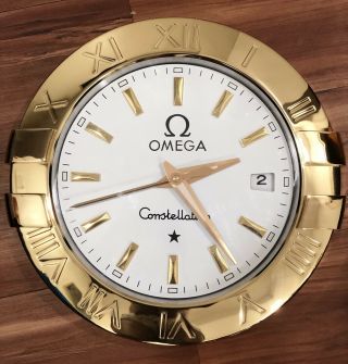 Omega Dealer Display Wall Clock Swiss Made