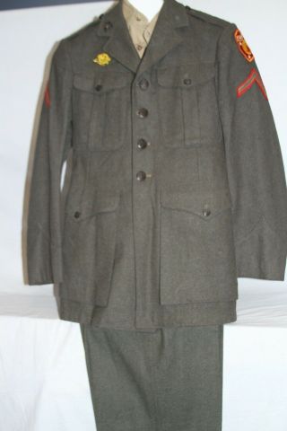 Ww2 Usmc,  Marine Corps Dress Uniform,  Fmf - Pac Anti Aircraft Artillery,  Named,  U02