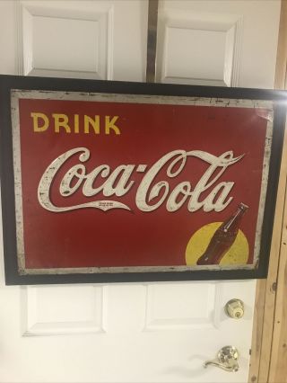Vintage 1940’s Drink Coca Cola Tin Sign