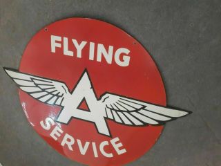 Porcelain Sign Flying A Service 36 " Double Sided Enamel Sign Double Sided