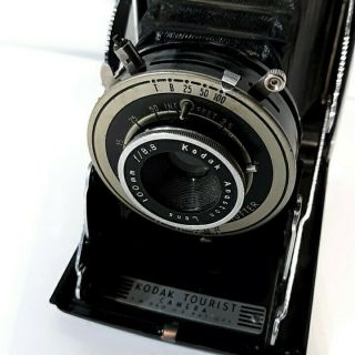 Vintage Kodak Bellows Tourist Vintage Camera f/ 8.  8 100mm Anaston lens 3
