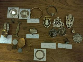 Large Antique / Vintage Junk Drawer - Silver - Jewelry - Rare Items