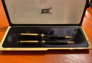 Mont Blanc Meisterstuck Ballpoint Pen And Pencil Set Vintage Box & Certification