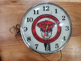 Vintage Oilzum Motor Oils Lighted Advertising Clock Face Has Been Replaced?