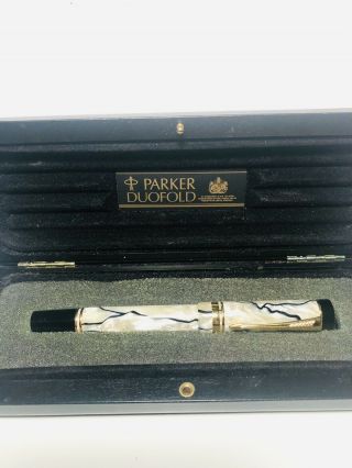 Parker Duofold Centennial Black Pearl Pen Nib 18k 750 Gold