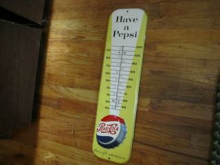 Pepsi Cola Thermometer Vintage Sign Pop Drink Have A Pepsi The Light Refreshment