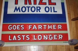 Large Deep Rock Prize Motor Oil Poster Vintage 1940s Gas Station Advertising 3