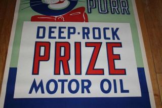 Large Deep Rock Prize Motor Oil Poster Vintage 1940s Gas Station Advertising 4