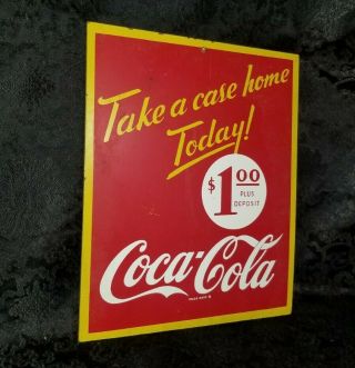 1940s Coca Cola Masonite Take Home A Case Deposit Sign