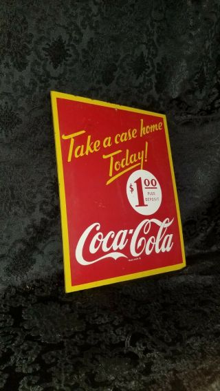 1940s Coca Cola Masonite Take Home A Case Deposit Sign 3