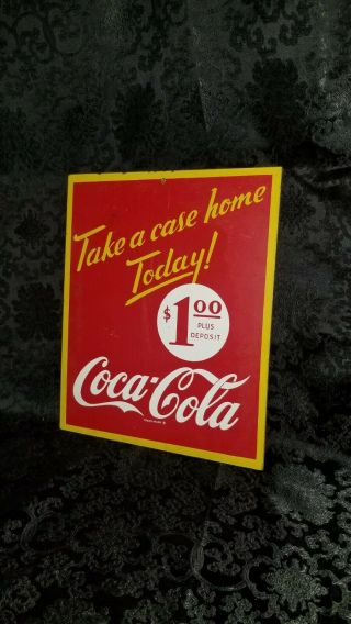 1940s Coca Cola Masonite Take Home A Case Deposit Sign 5