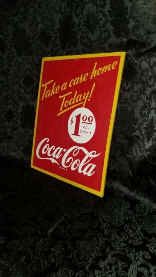 1940s Coca Cola Masonite Take Home A Case Deposit Sign 6