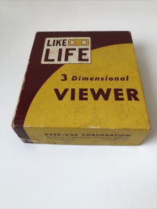 LIKE LIFE 3 DIMENSIONAL VIEWER Vintage Deep - Vue Box for Stereo Slides 2