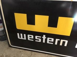 1960 ' s WESTERN UNION Double - Sided Porcelain Sign 2