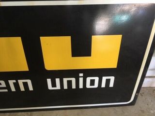 1960 ' s WESTERN UNION Double - Sided Porcelain Sign 3