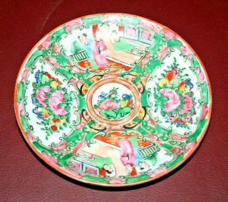 Vintage Hand Painted Chinese Porcelain Famille Rose Style 5.  5 " Saucer Plate