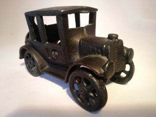 Vintage Cast Iron Model T Ford Coupe Toy Car Black 5 Inches 1930s