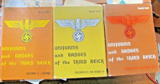 Ww2 Set Of 3 Hb Books Ss Uniforms Combat Badges & Insignia 3rd Reich Rudolf Kahl