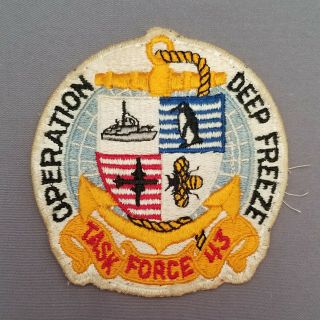 Vintage Usn Us Navy Operation Deep Freeze Task Force 43 Jacket Patch Antarctic