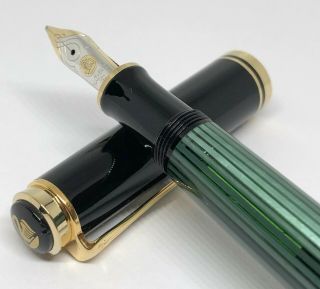 Pelikan M400 Black/green Fountain Pen 14k Gold Nib