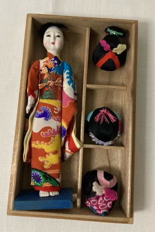 Vintage Hanako Japanese Geisha Doll With 6 Wigs And Box