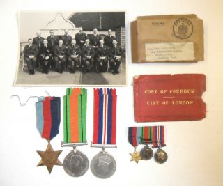 Wwii British Raf Officers Medal Group,  Includes Mini 
