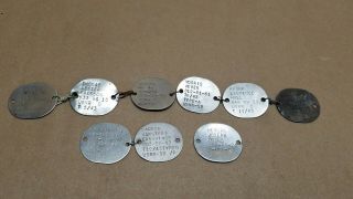 9 Ww2 Wwii Us Military Dog Tags Usn Navy Usnr Reserve