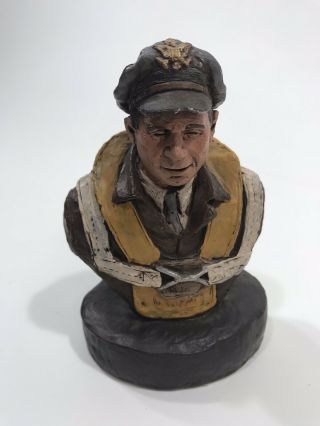 Vintage 1985 Michael Garman Sculpture Navy Captain Salor Man Htf Rare