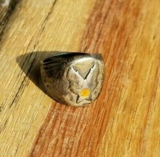 Vintage Ring Sterling Silver Wwii Ww2 Usaaf Army Air Force Air Corps Size 9 Ring