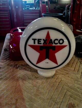 Eco Airmeter Texaco Star Mini Globe Milk Glass 9 " X 3 " Gas Pump Vintage Style