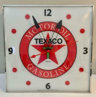 Pam Style Lighted Advertising Texaco Gasoline Clock
