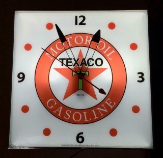 Pam Style Lighted Advertising Texaco Gasoline Clock 2