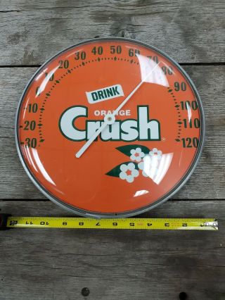 Vintage Orange Crush Soda Round Thermometer 12 Inches