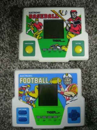 Vintage 1987 & 1988 Tiger Electronics Baseball & Football Lcd Handheld Games
