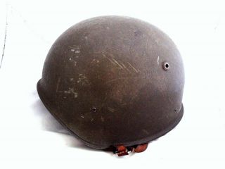 Vintage Swiss Military Paratrooper Helmet With Leather Lining 52 - 54