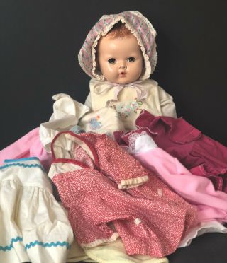 Vintage Drink & Wet 15” Effanbee Dy - Dee Baby Doll w/multiple Outfits 3